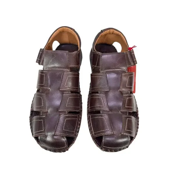Pikolinos Tarifa Sandal Mens 8 EU 41 Dark Brown Olmo Leather Fisherman Style